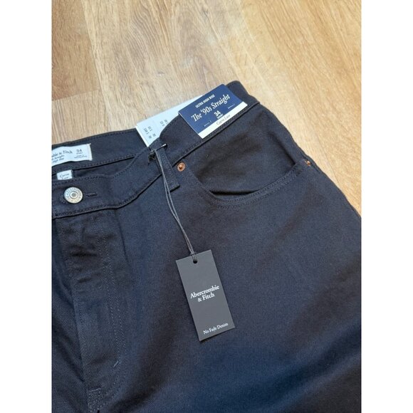 Abercrombie & Fitch Curve Love The 90s Straight Ultra High Rise Jeans Size 34 Sh - Picture 7 of 7